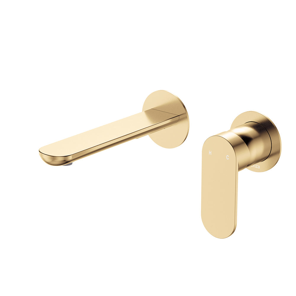 Empire Slim Basin/Bath Wall Mixer Set, Round Plates, 160mm Outlet - Urban Brass