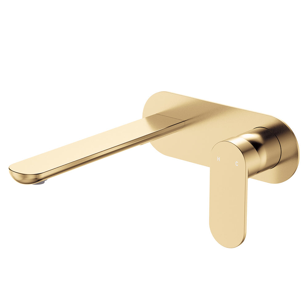 Empire Slim Basin/Bath Wall Mixer Set, Oval Plate, 200mm Outlet - Urban Brass