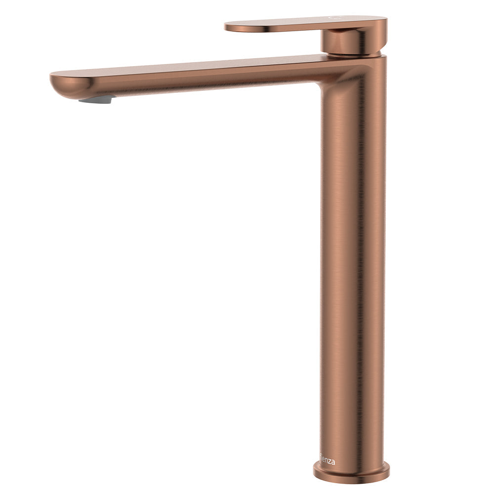 Empire Slim Cold Start Tall Basin Mixer - Brushed Copper