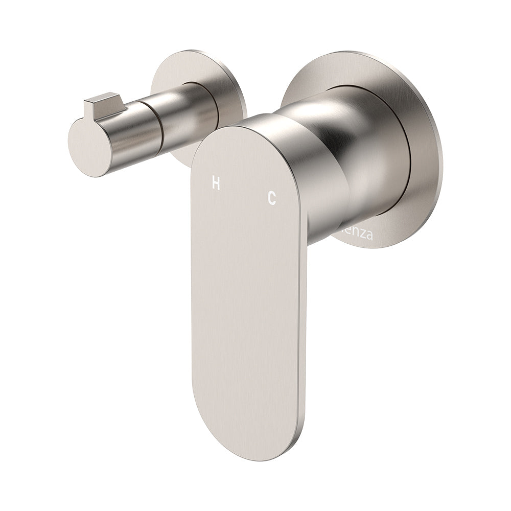 Empire Slim Wall Diverter Mixer, Small Round Plates, Horizontal - Brushed Nickel