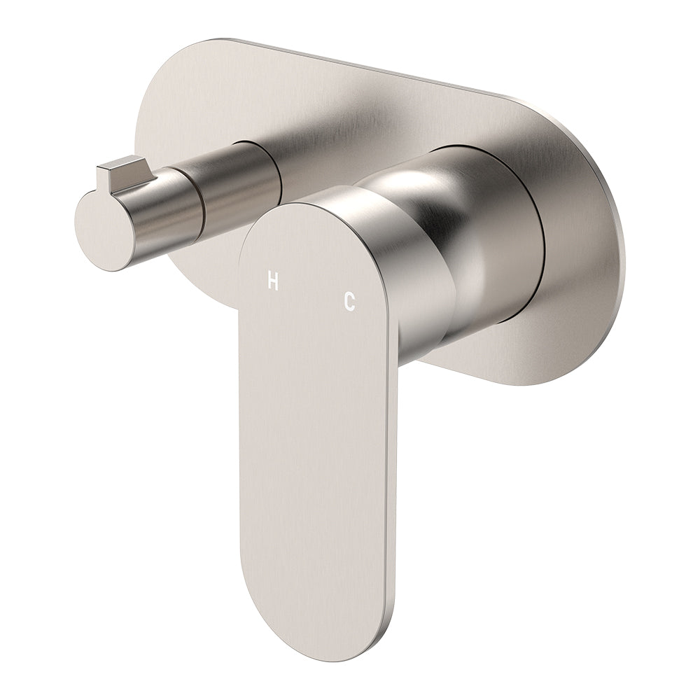 Empire Slim Wall Diverter Mixer, Large Oval Plate, Horizontal - Brushed Nickel