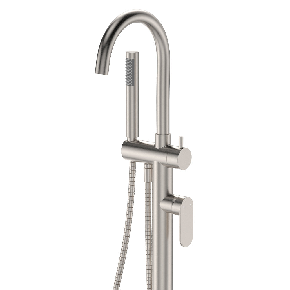 Empire Slim Floor Mounted Bath Mixer with Hand Shower