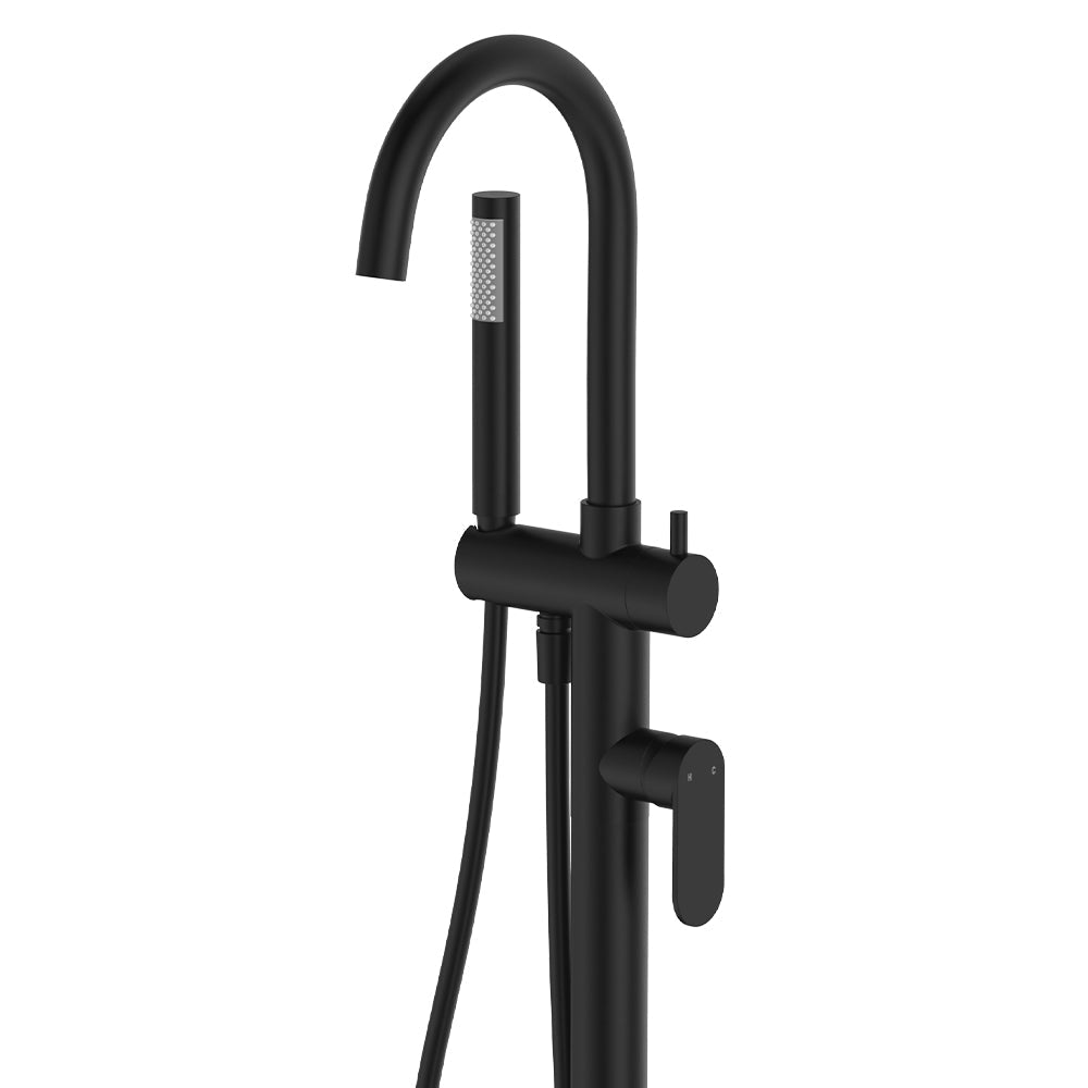 Empire Slim Floor Mounted Bath Mixer with Hand Shower