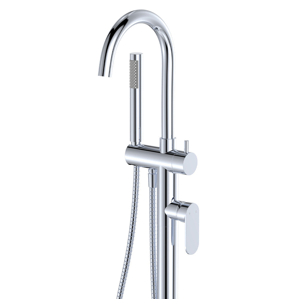 Empire Slim Floor Mounted Bath Mixer with Hand Shower