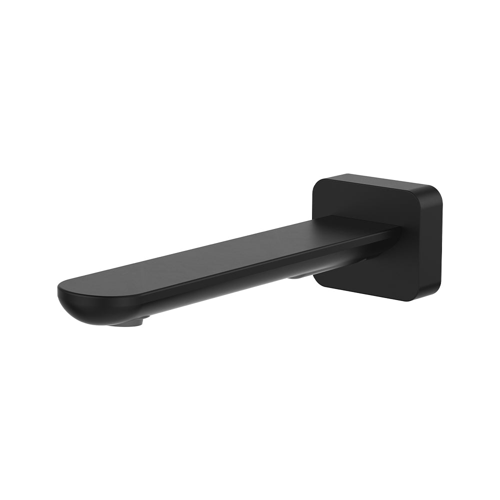 Empire Slim Basin/Bath Outlet, Square Plate, 180mm, Matte Black