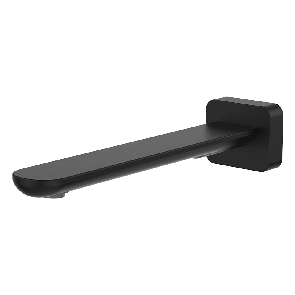 Empire Slim Basin/Bath Outlet, Square Plate, 220mm, Matte Black