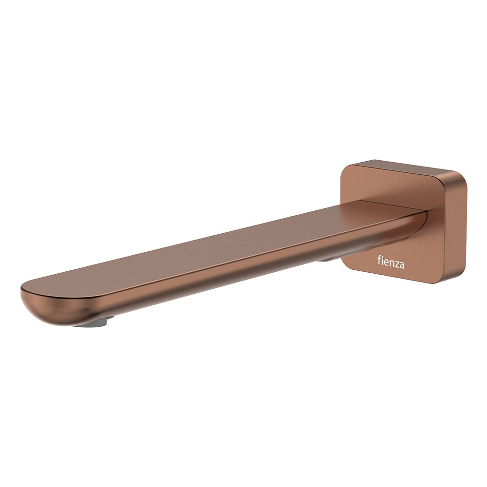 Empire Slim Basin/Bath Outlet, Square Plate, 220mm, Brushed Copper