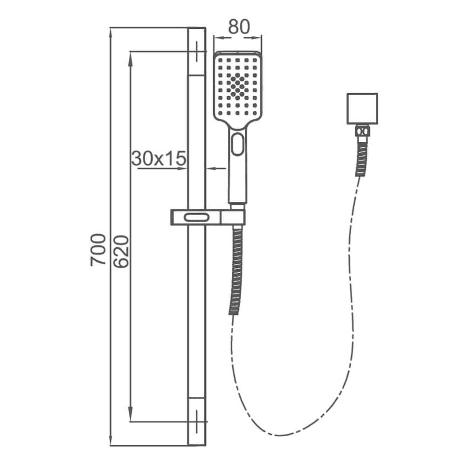 EXON Shower Head on Rail TP1101 - Blue Bathware 