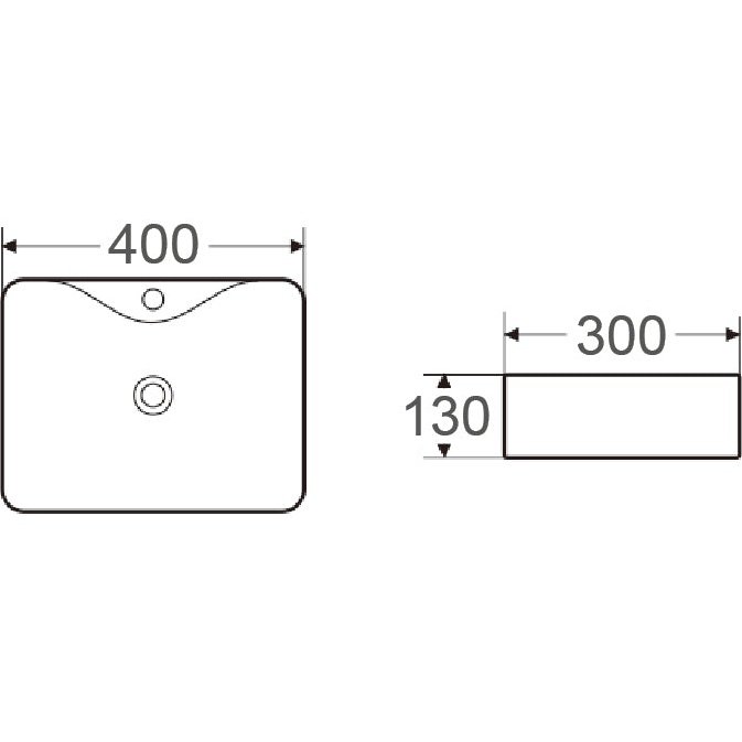 BRONTE Above Counter Basin WB 4131 - Blue Bathware 