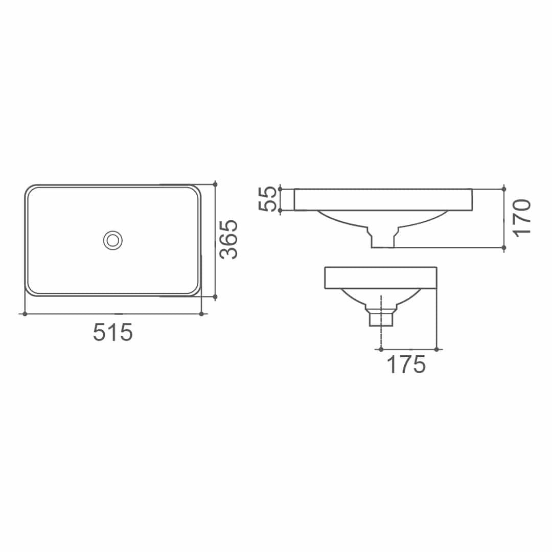 REAGAN Half Insert Basin WB 5237A - Blue Bathware 