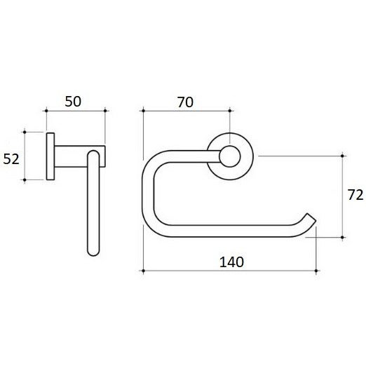 JESS Curved Toilet Roll Holder - Blue Bathware 