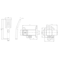 EXON Shower Head on Bracket TP 2021 - Blue Bathware 