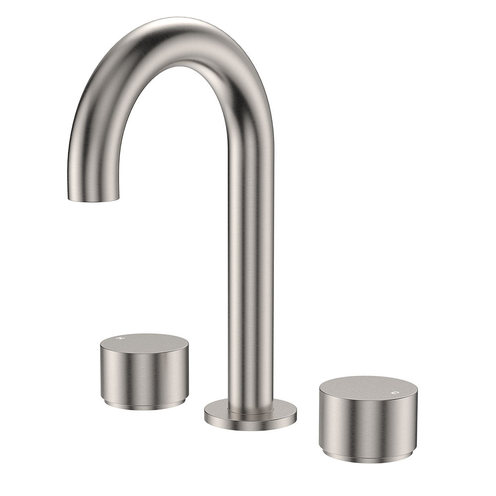 Kaya Round Hob Set, Round Taps - Brushed Nickel