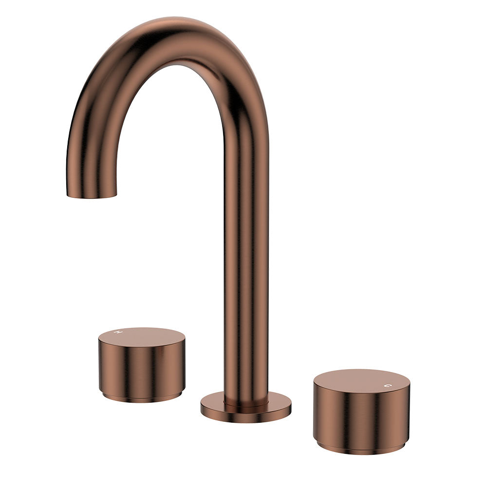 Kaya Round Hob Set, Round Taps - Brushed Copper