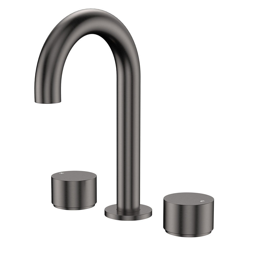 Kaya Round Hob Set, Round Taps - Gun Metal