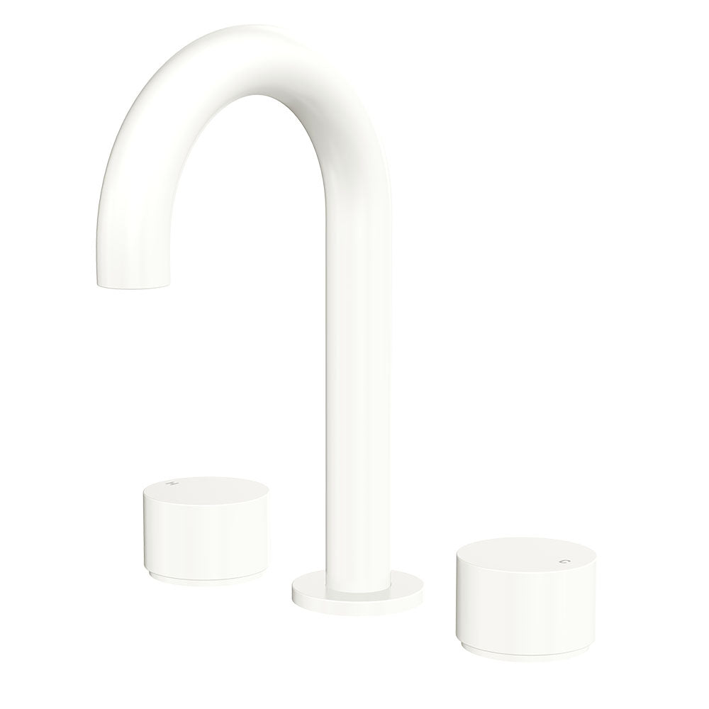 Kaya Round Hob Set, Round Taps - Matte White