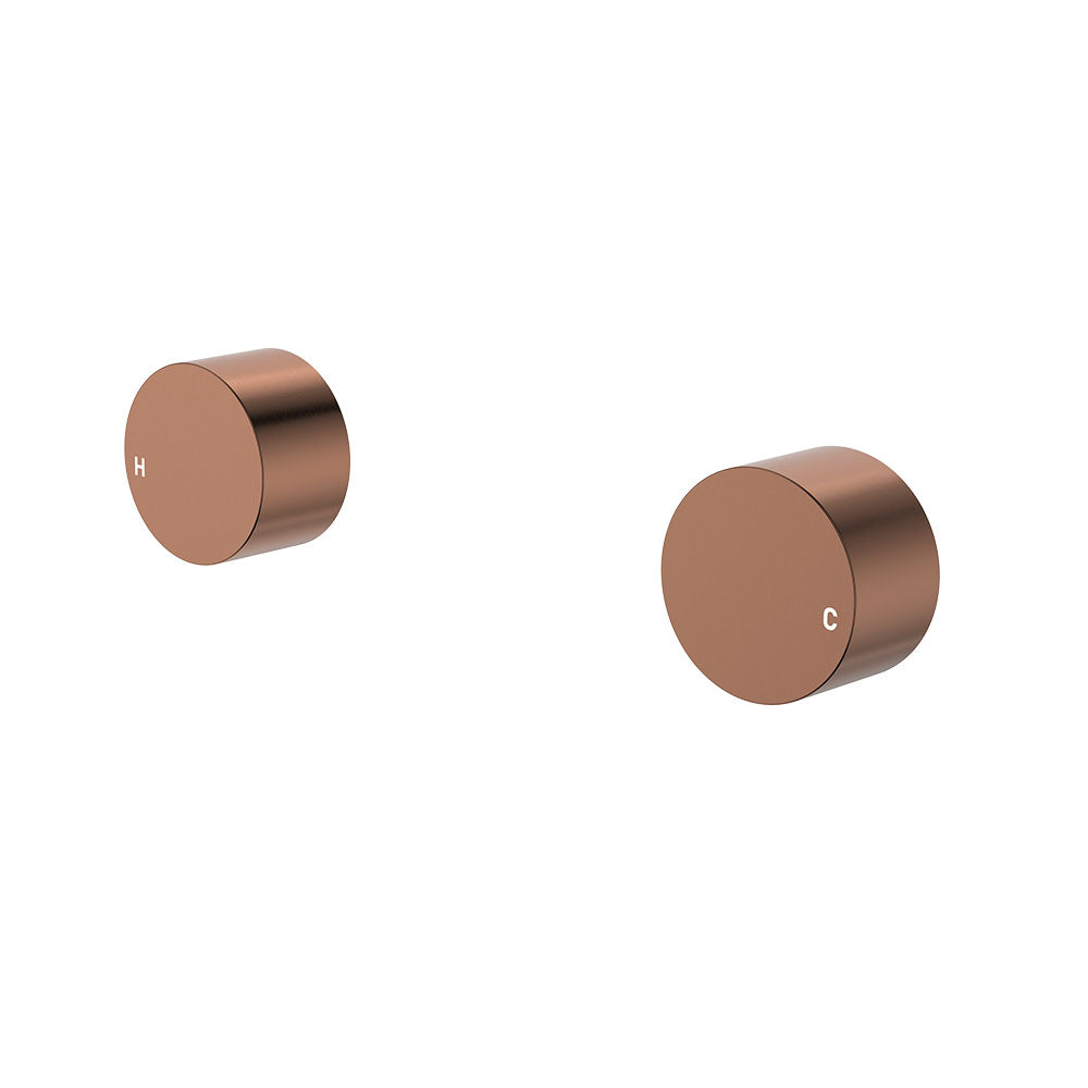 Kaya Round Wall Taps - Brushed Copper
