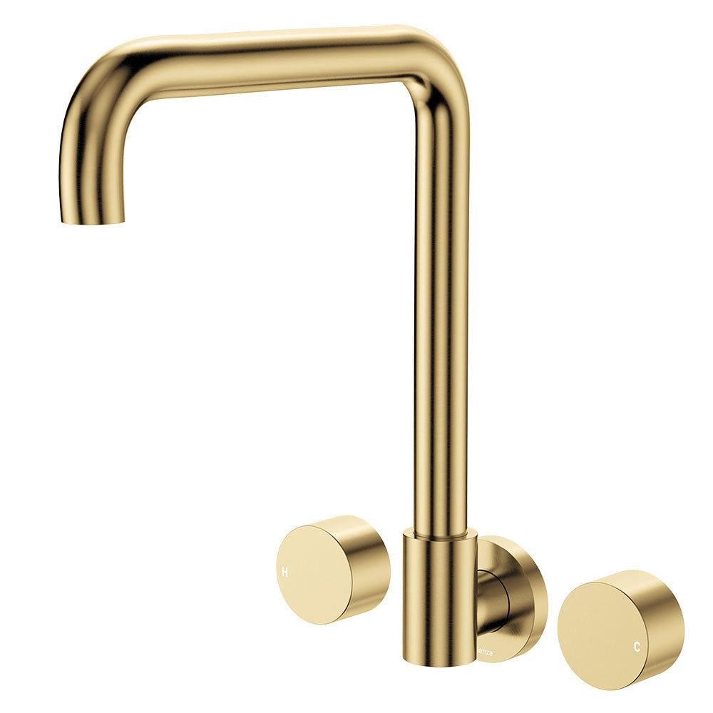 Kaya Squareline Wall Set, Round Taps - Urban Brass