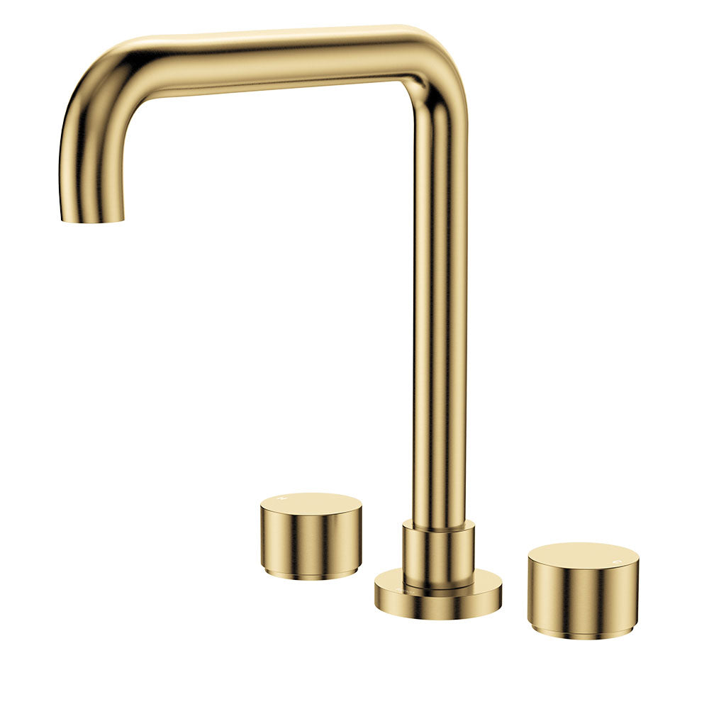 Kaya Squareline Hob Set, Round Taps - Urban Brass