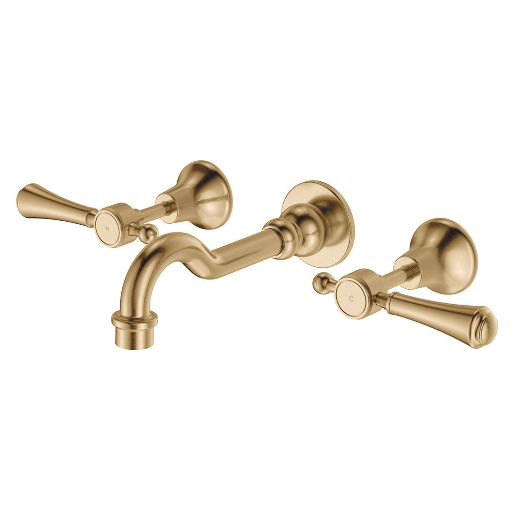 Lillian Lever Basin/Bath Wall Set - Urban Brass