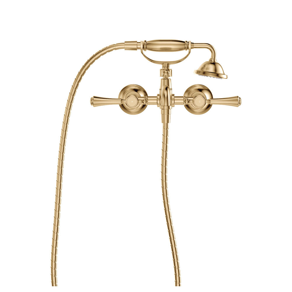 Lillian Lever Exposed Bath Tap Set with Hand Shower