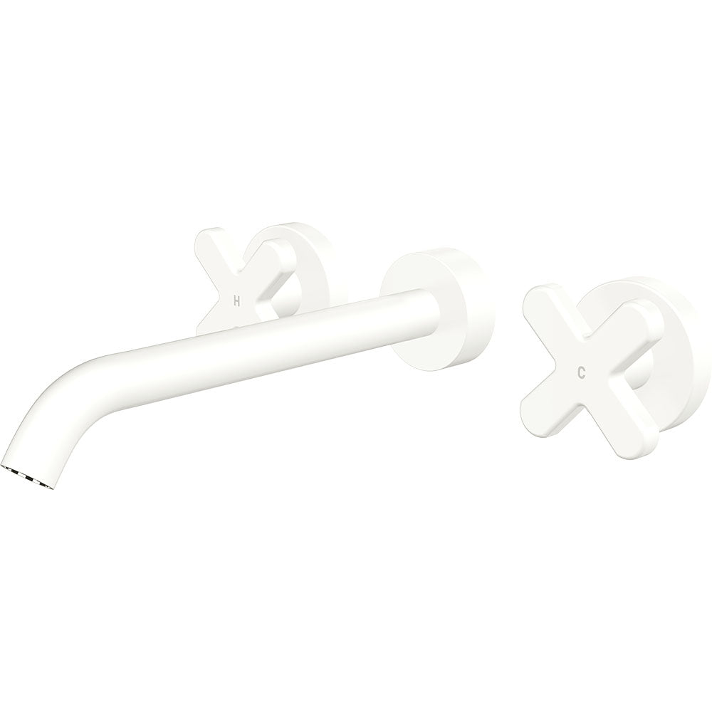 Kaya Wall Set, Cross Taps, 220mm - Matte White