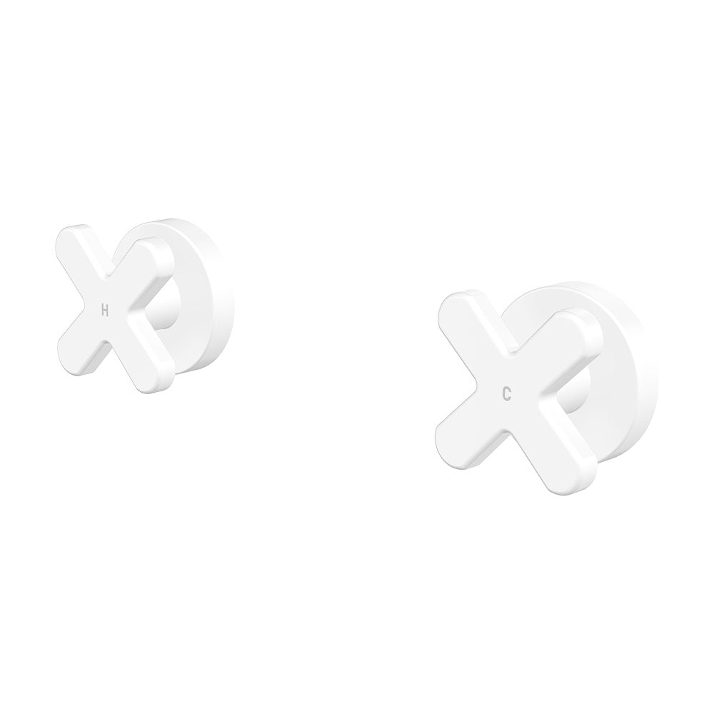 Kaya Cross Wall Taps - Matte White