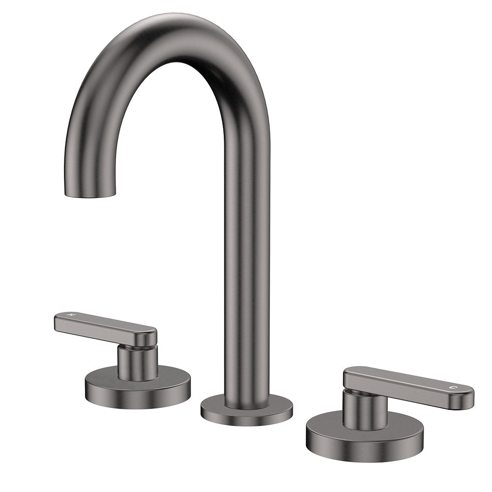 Kaya Round Hob Set, Lever Taps - Gun Metal