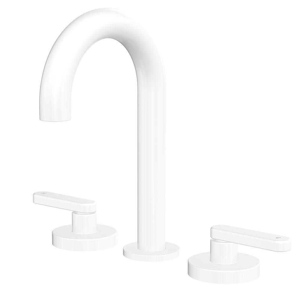 Kaya Round Hob Set, Lever Taps - Matte White