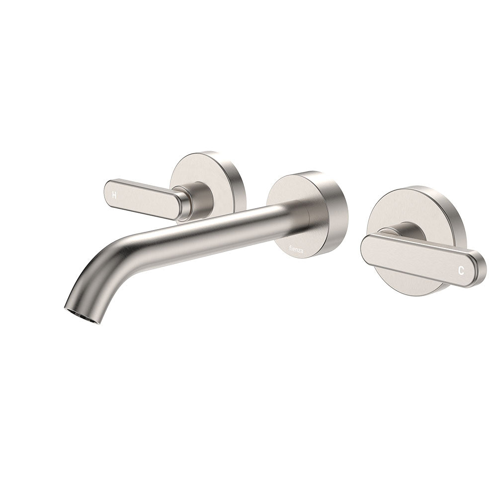 Kaya Wall Set, Lever Taps, 180mm - Brushed Nickel