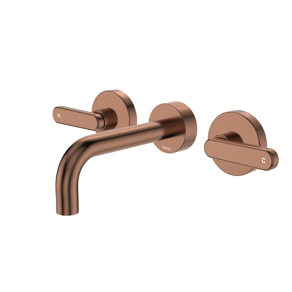 Kaya Wall Set, Lever Taps, 130mm - Brushed Copper
