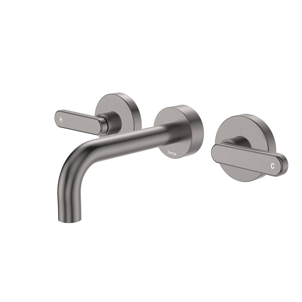 Kaya Wall Set, Lever Taps, 130mm - Gun Metal