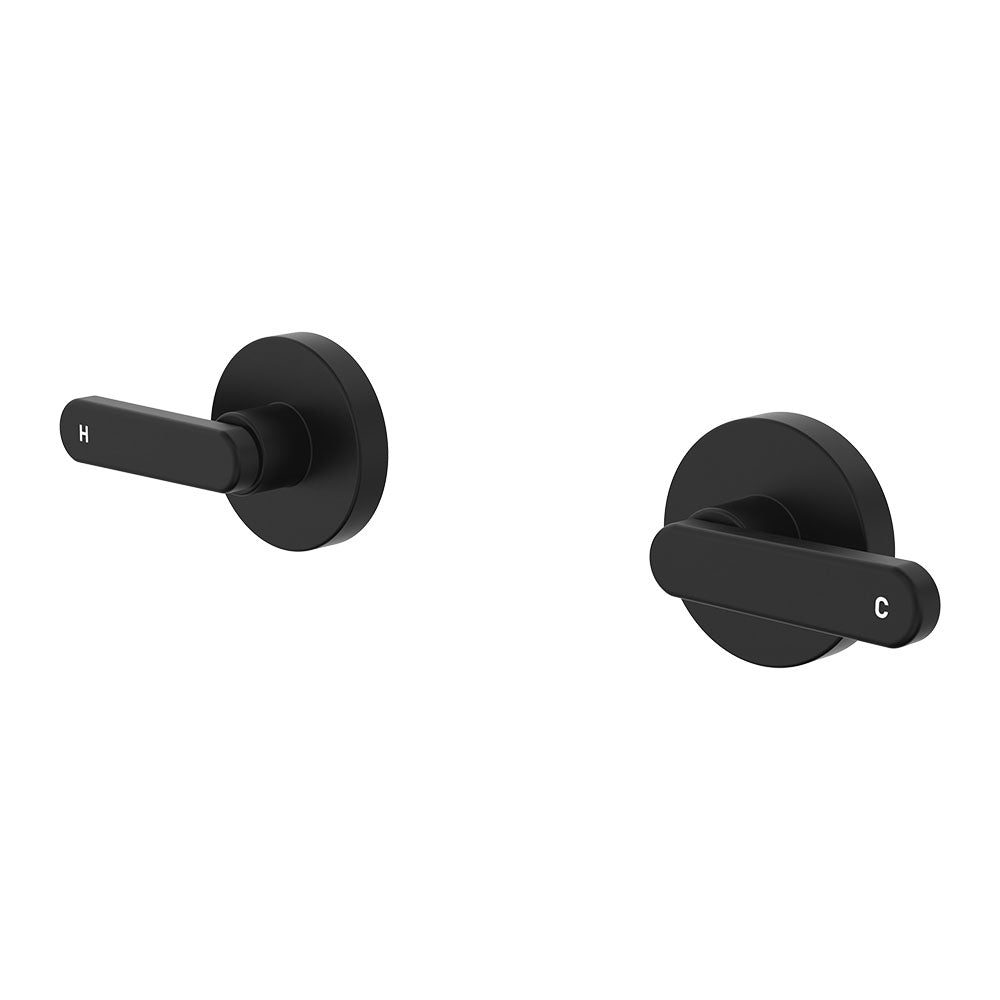 Kaya Lever Wall Taps - Matte Black