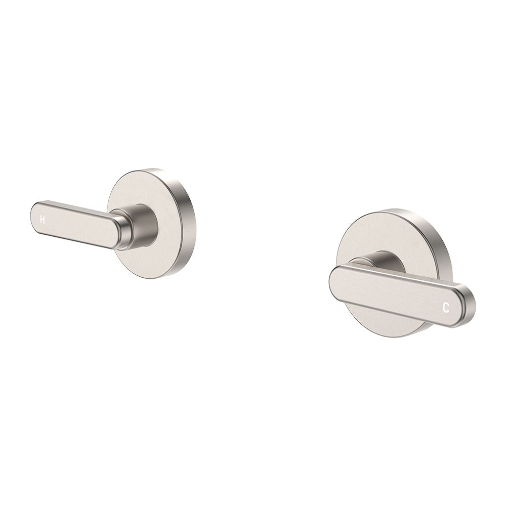 Kaya Lever Wall Taps - Brushed Nickel