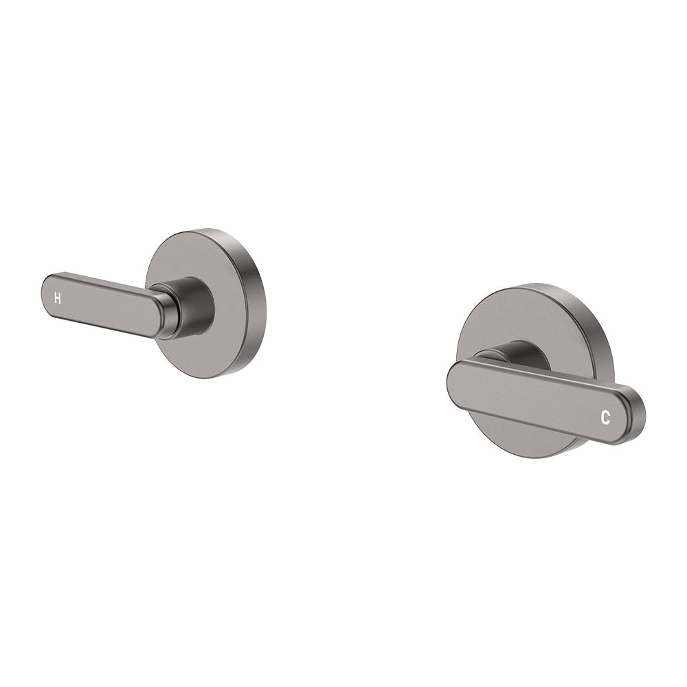 Kaya Lever Wall Taps - Gun Metal