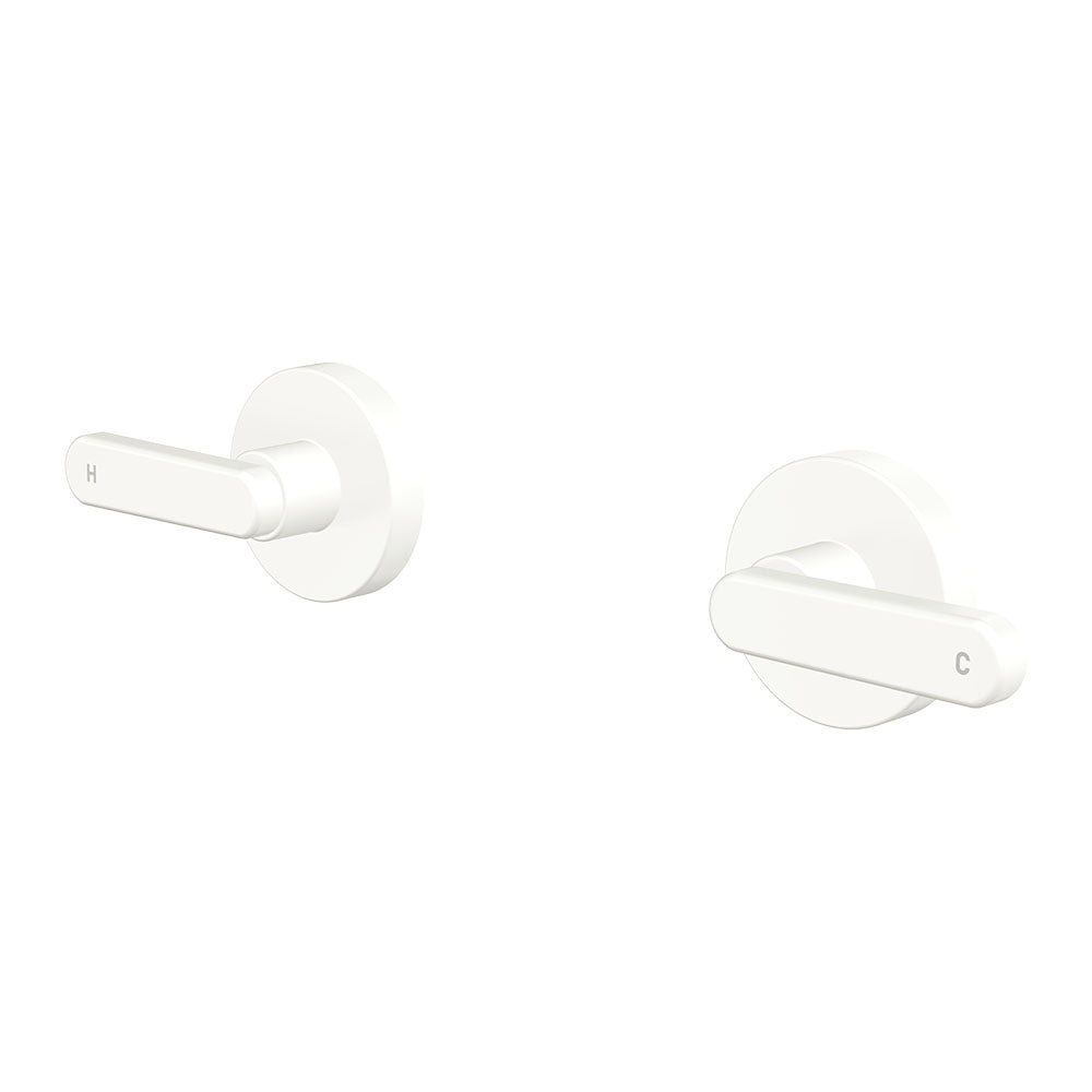Kaya Lever Wall Taps - Matte White