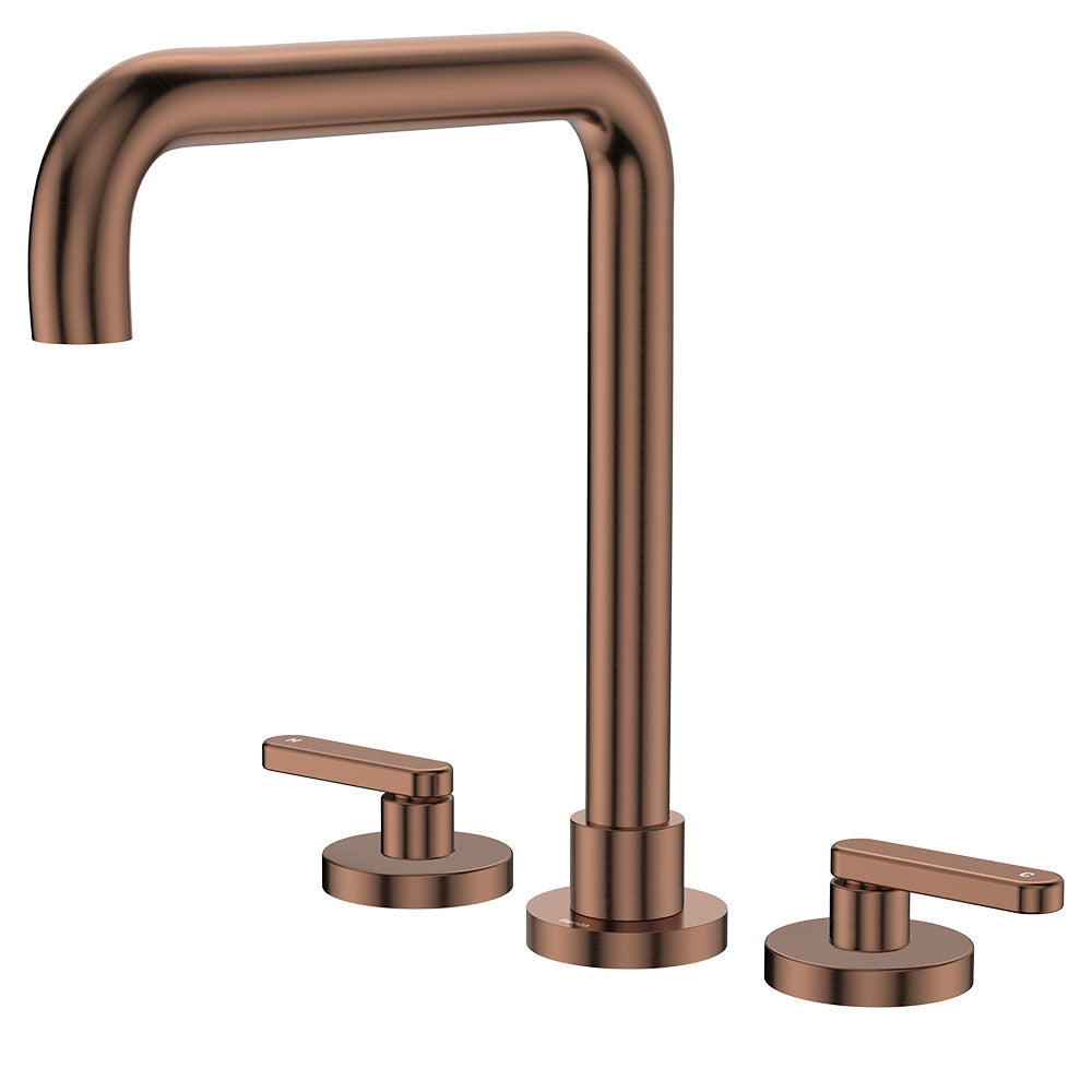 Kaya Squareline Hob Set, Lever Taps - Brushed Copper