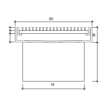800mm Shower Channel SC-800 - Blue Bathware 