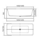 PIAZA Square Free Standing Bath Tub - Blue Bathware 
