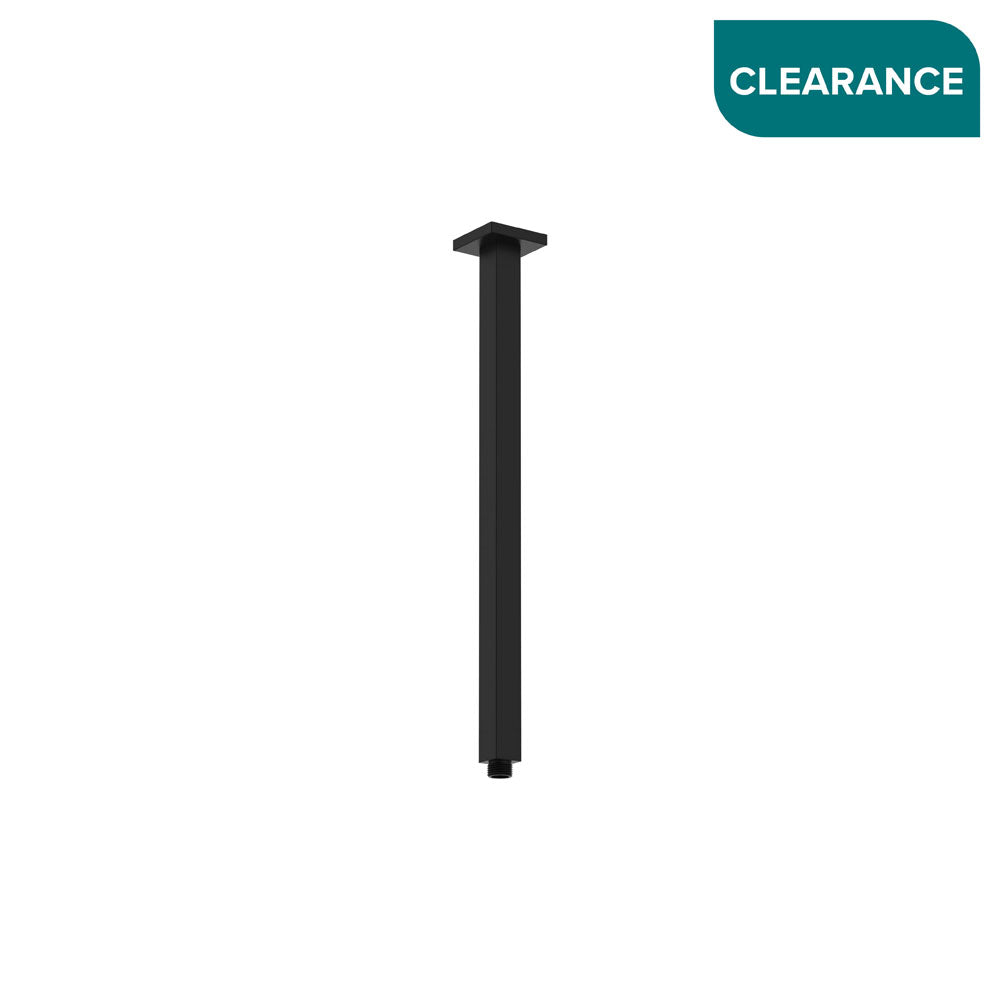 Square Ceiling Dropper, 450mm - Matte Black