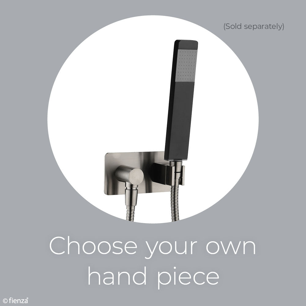 Universal Hand Shower Bracket & Hose, Rectangular Plate, Brushed Nickel