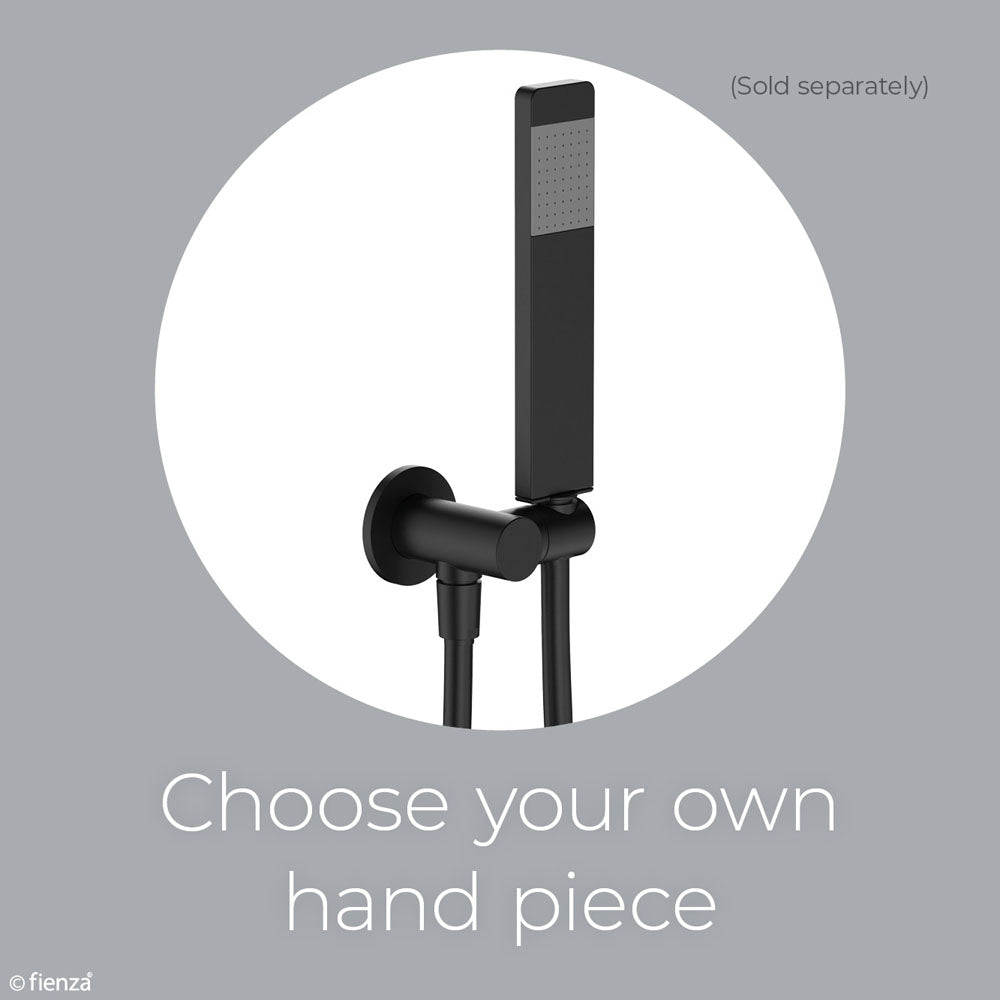 Universal Hand Shower Bracket & Hose, Round Plate, Matte Black