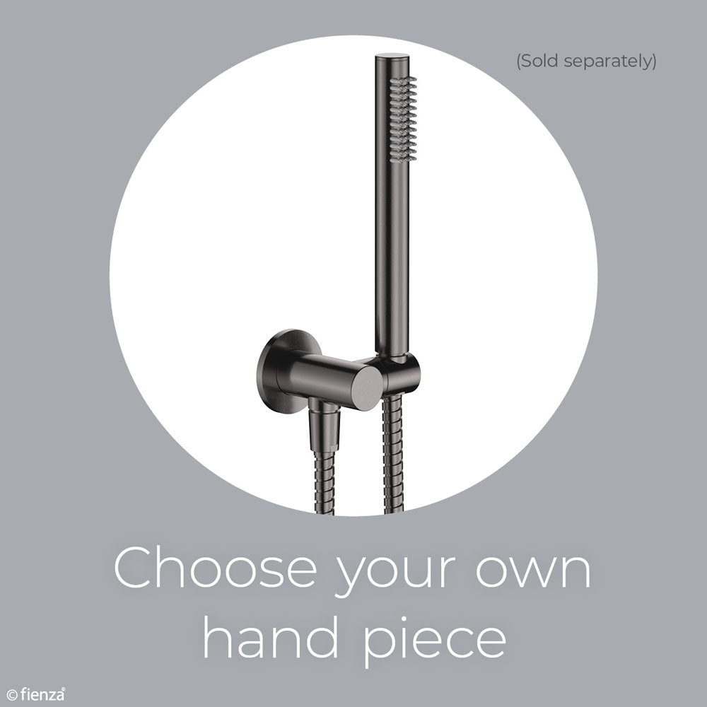 Universal Hand Shower Bracket & Hose, Round Plate, Gun Metal