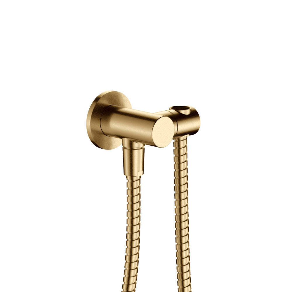 Universal Hand Shower Bracket & Hose, Round Plate, Urban Brass
