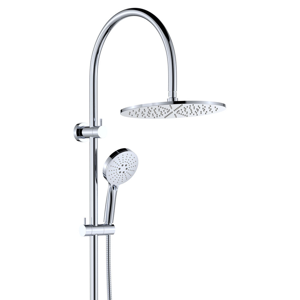 Empire Slim Curved Twin Shower - Chrome