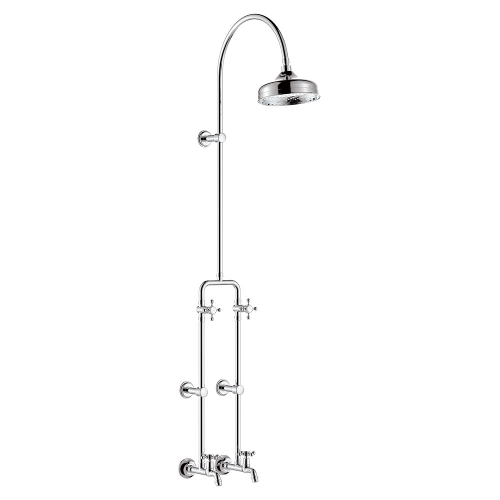 Lillian Exposed Rail Shower & Bath Set - Chrome
