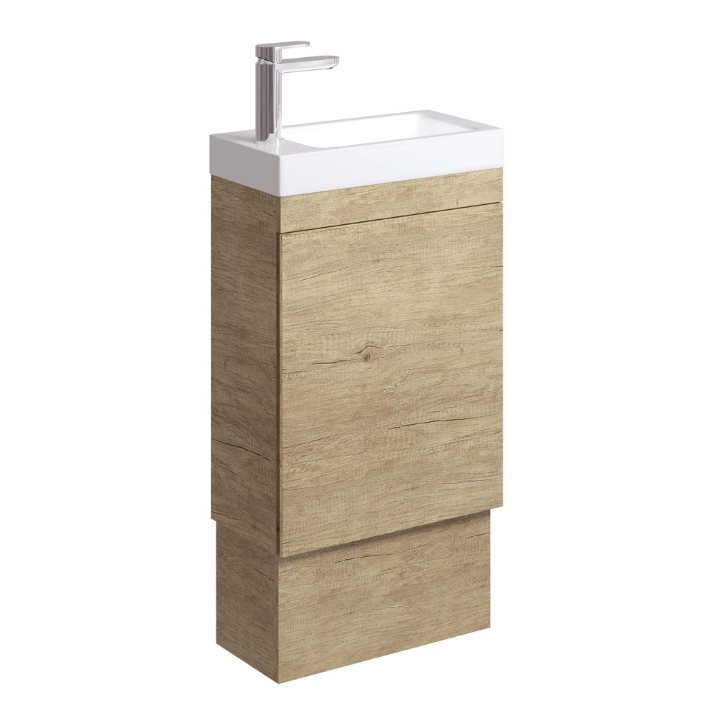 Denzel Edge 450 Ensuite Vanity on Kickboard, Scandi Oak