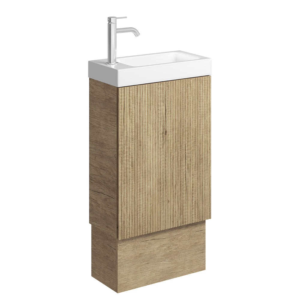 Denzel Minka 450 Vanity on Kickboard, No Overflow, Scandi Oak