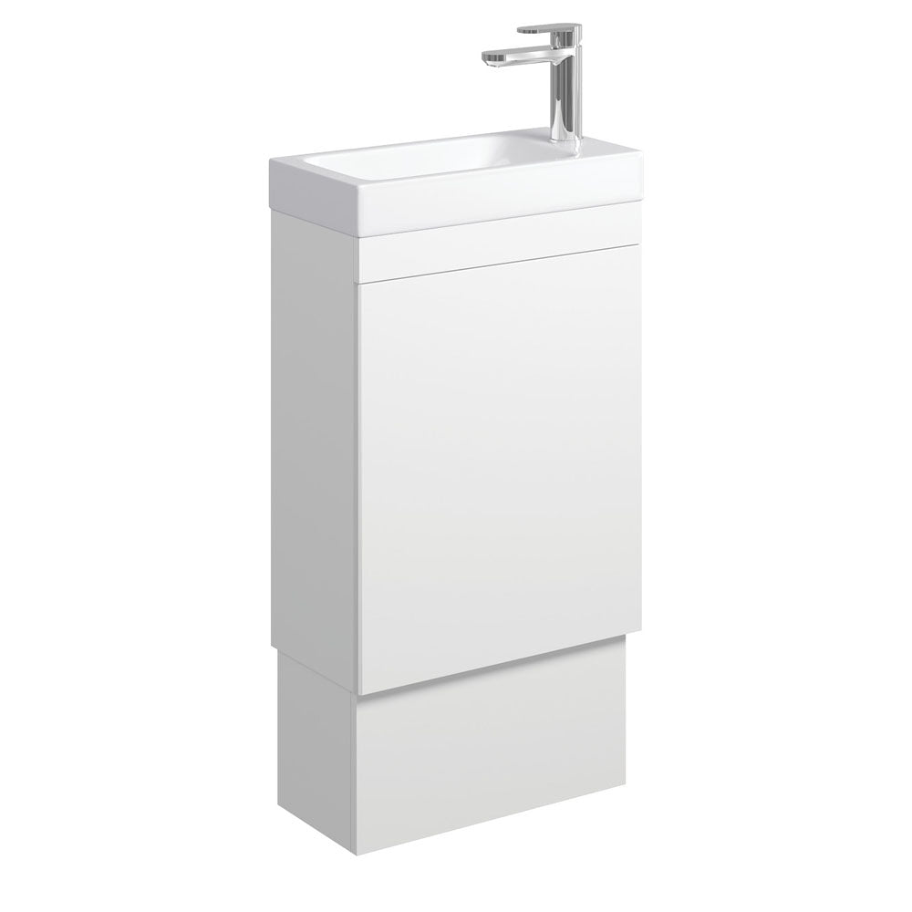 Denzel Edge 450 Ensuite Vanity on Kickboard, Satin White