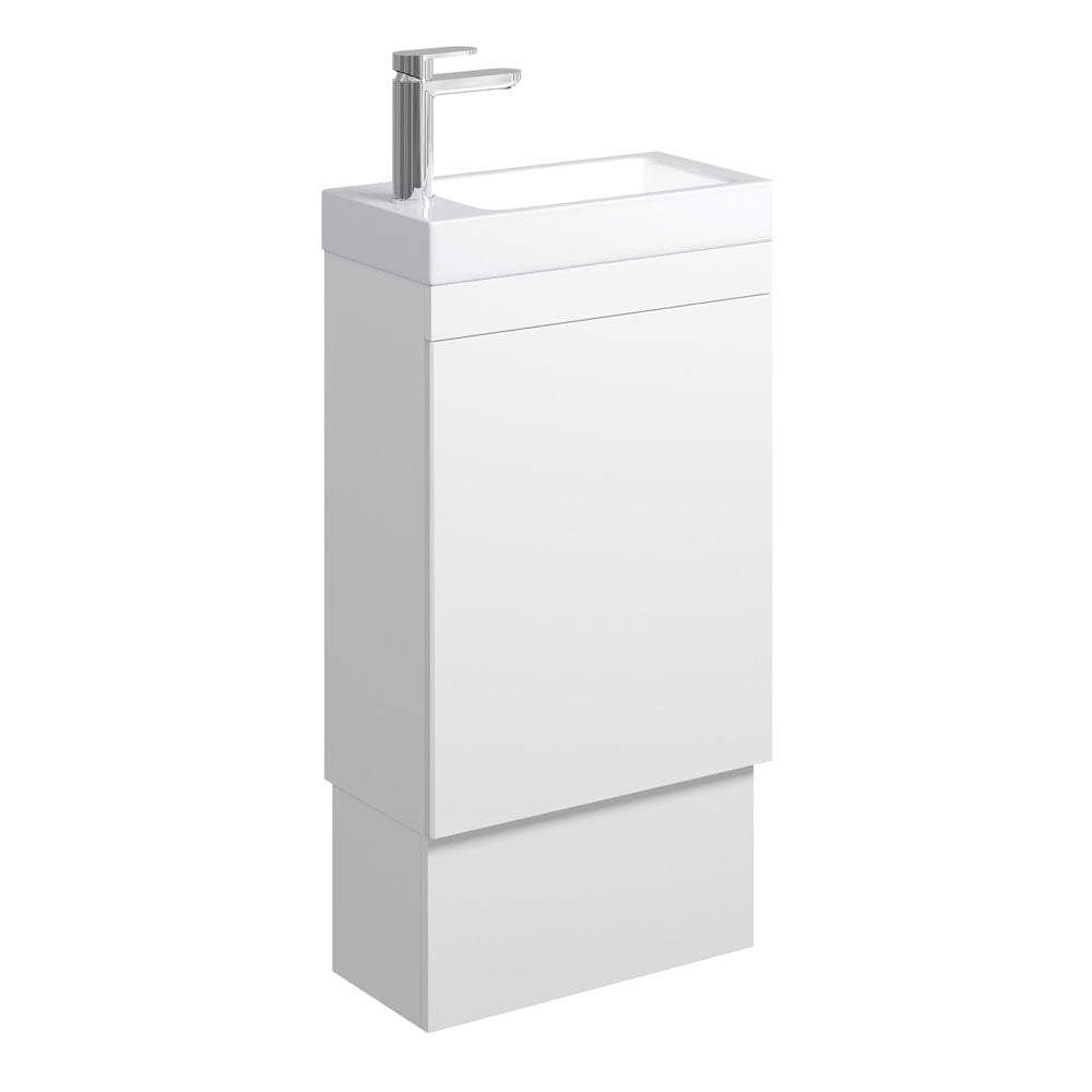 Denzel Edge 450 Ensuite Vanity on Kickboard, Satin White